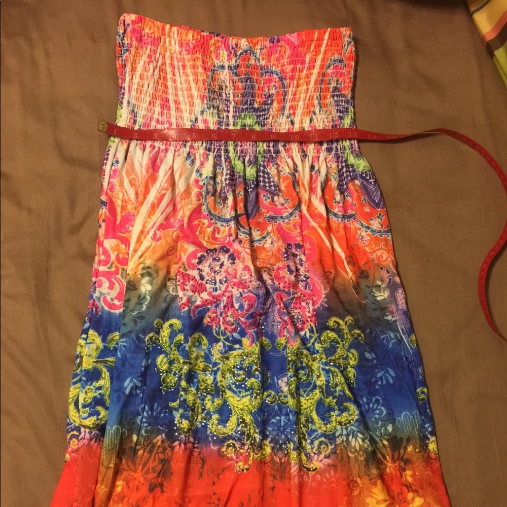 OCEAN BREEZE STRAPLESS DRESS